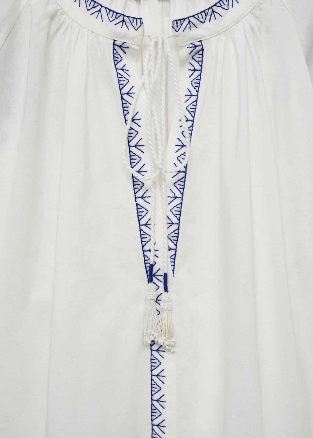 White Embroidered Detail Shirt, , large image number 4
