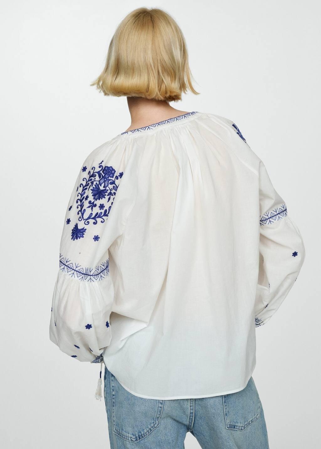 White Embroidered Detail Shirt, , large image number 5
