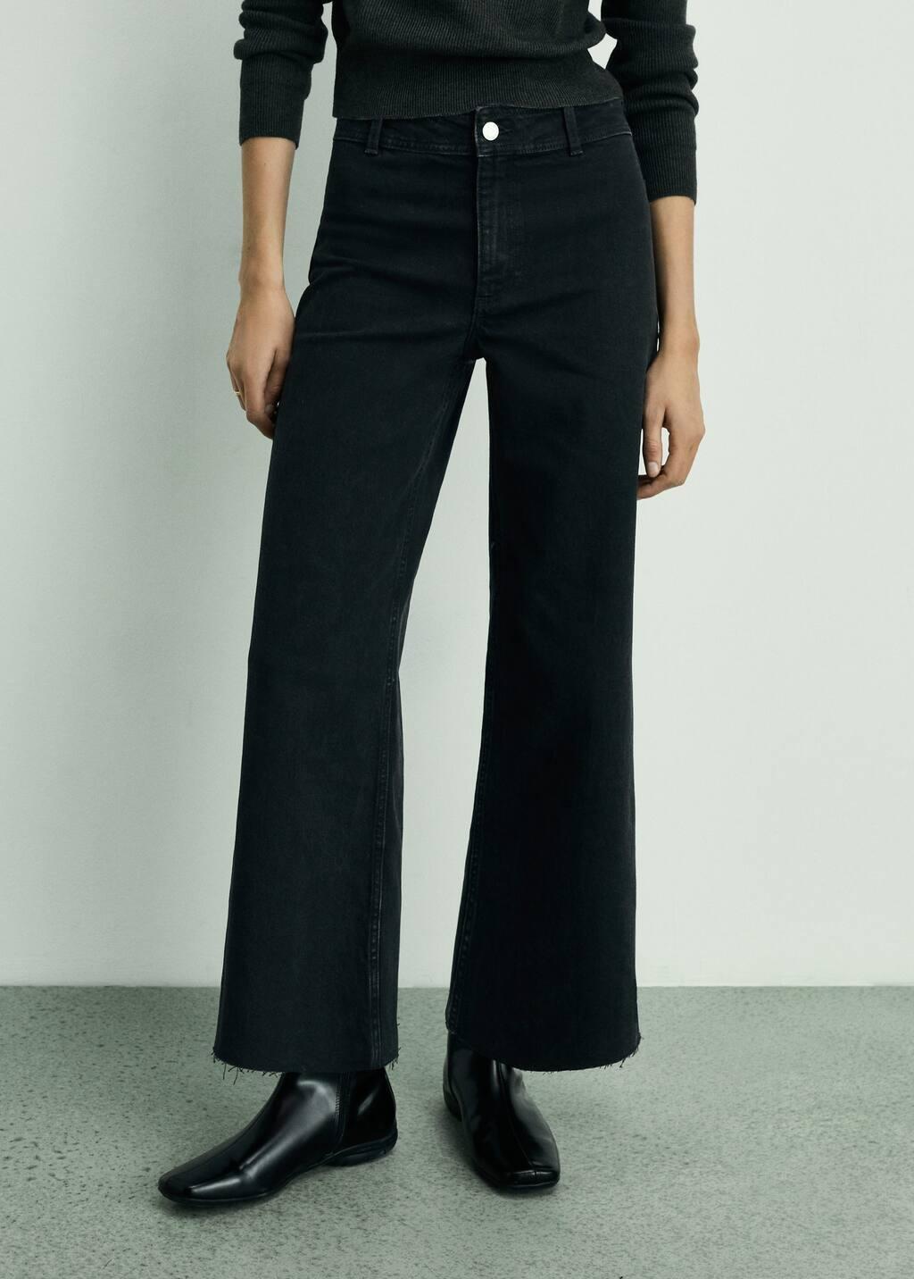 Grey Catherin Culotte High-Rise Jeans, , large image number 0