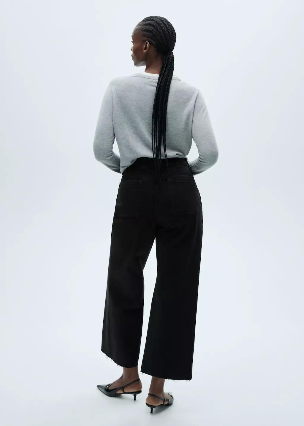 Grey Catherin Culotte High-Rise Jeans, , large image number 7