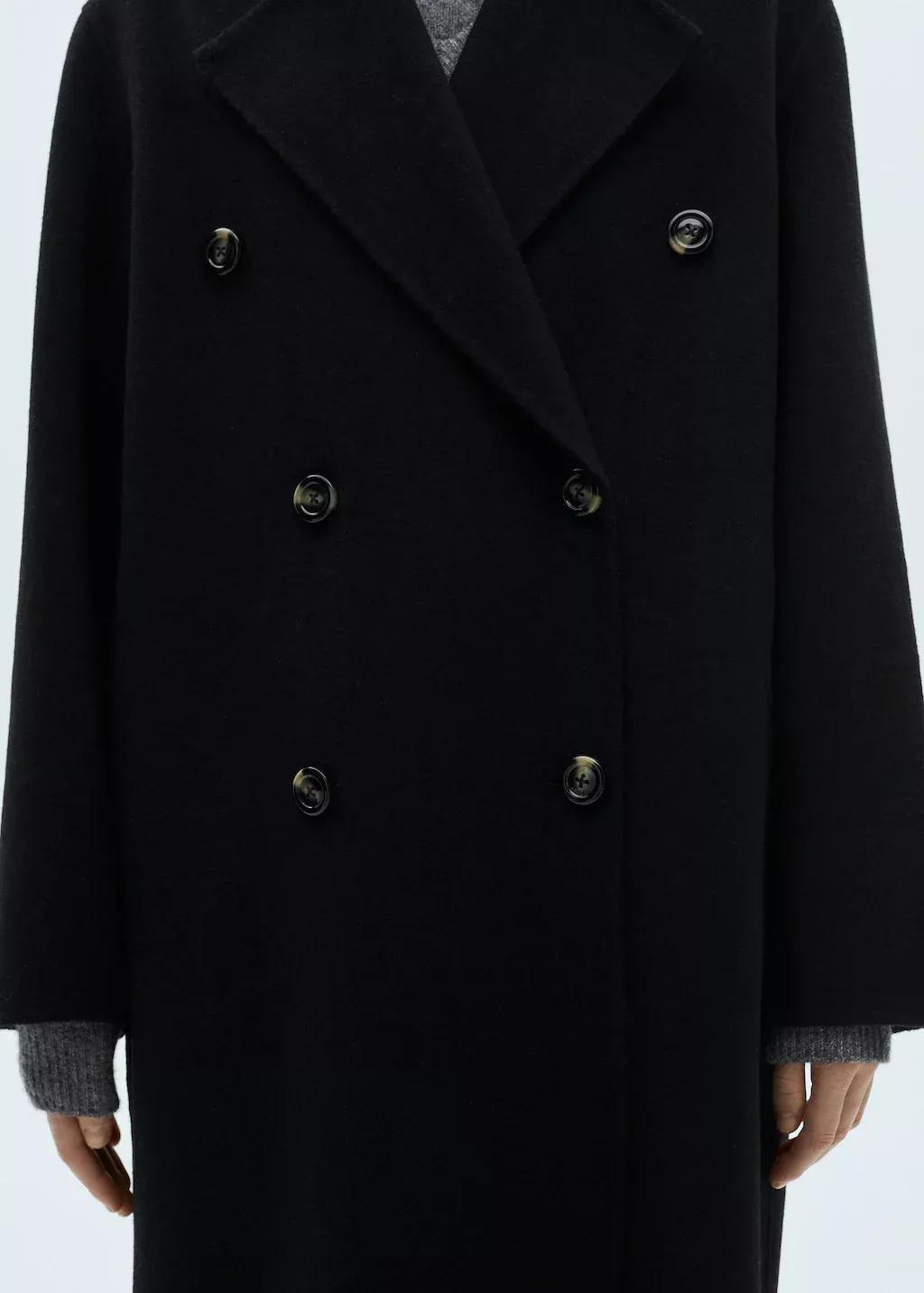 Black Handmade Oversized Wool Coat, , large image number 3