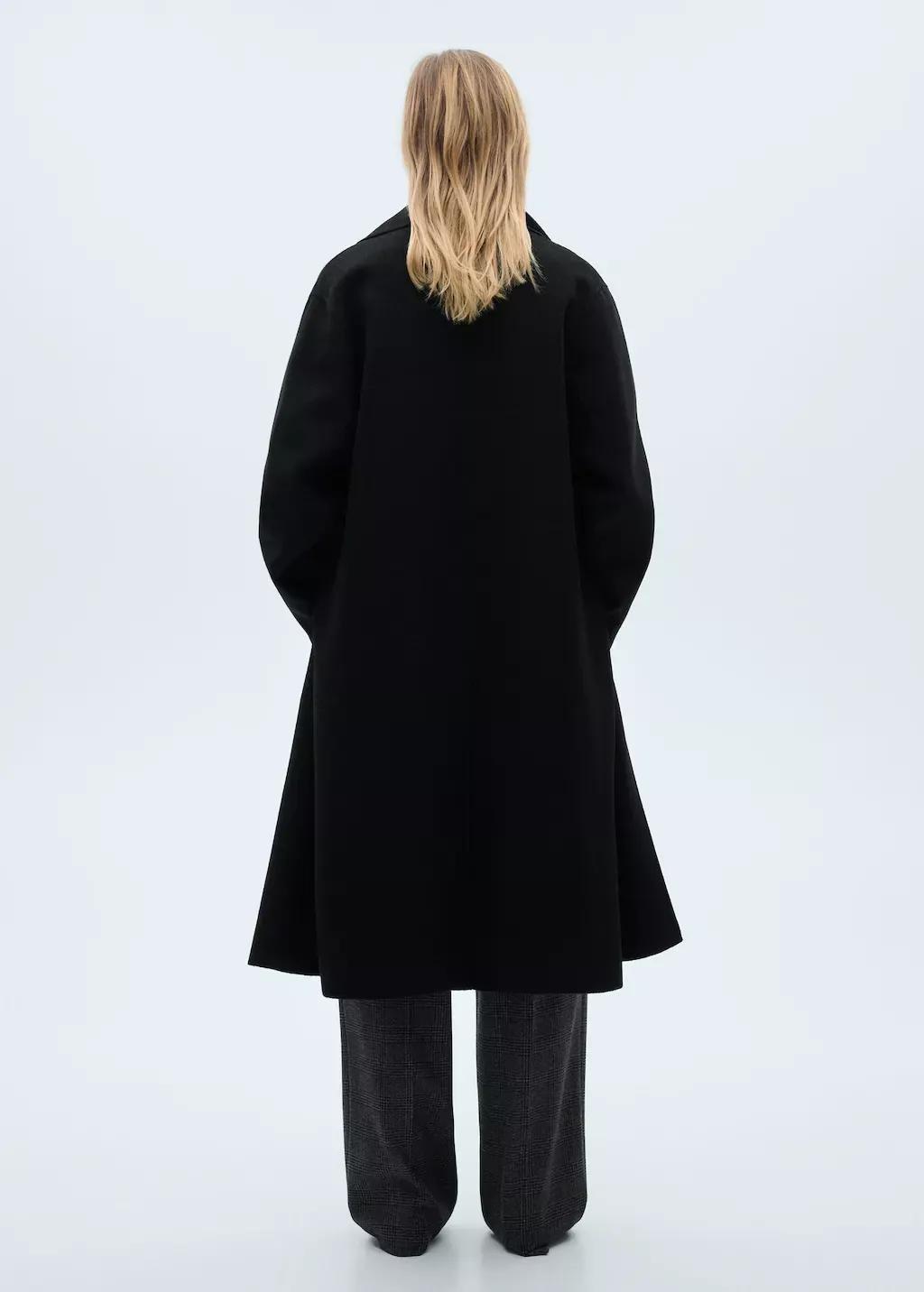 Black Handmade Oversized Wool Coat, , large image number 5