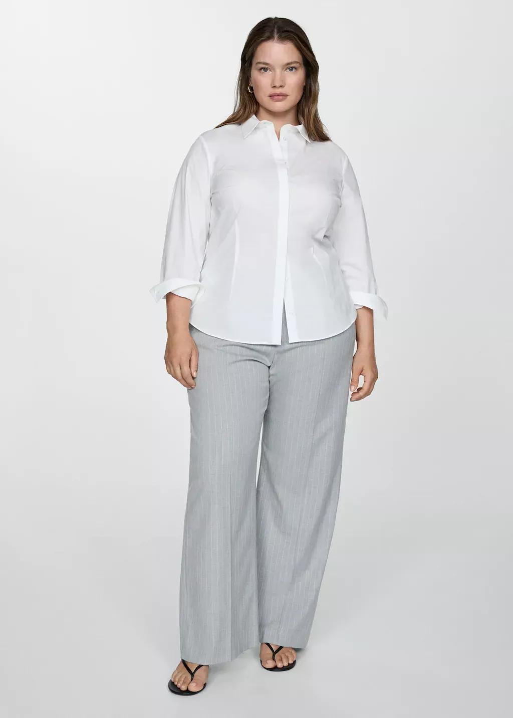 White Polka-Dot Satin Pyjama Trousers, , large image number 2