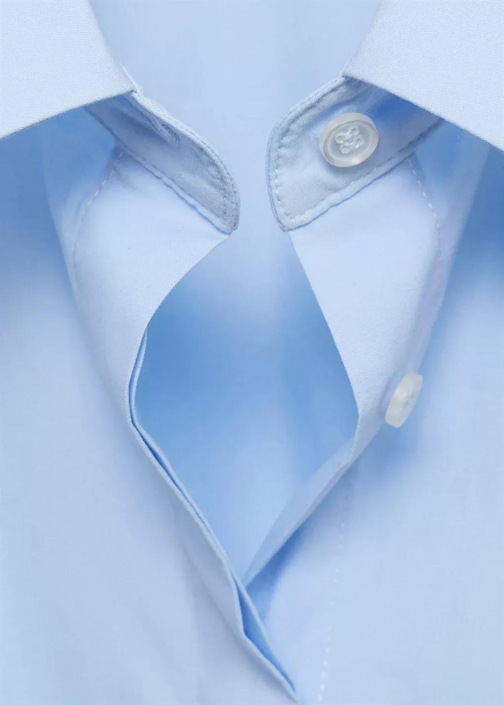 Blue Fitted Cotton Shirt, , large image number 4