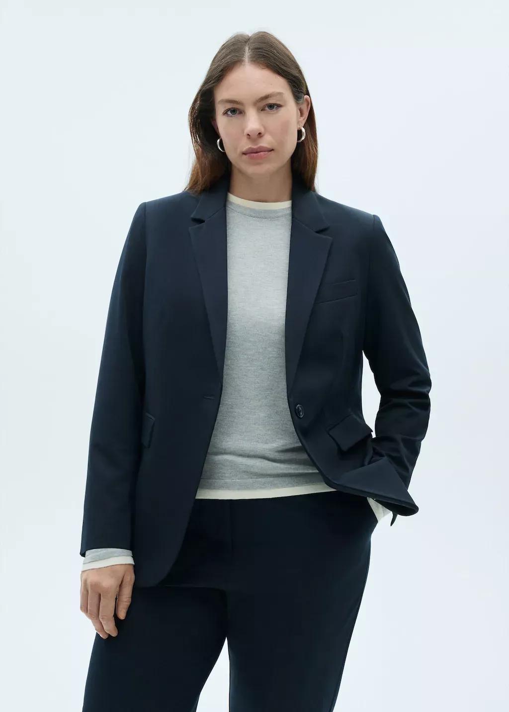 Navy Tailored Suit Blazer, , large image number 6