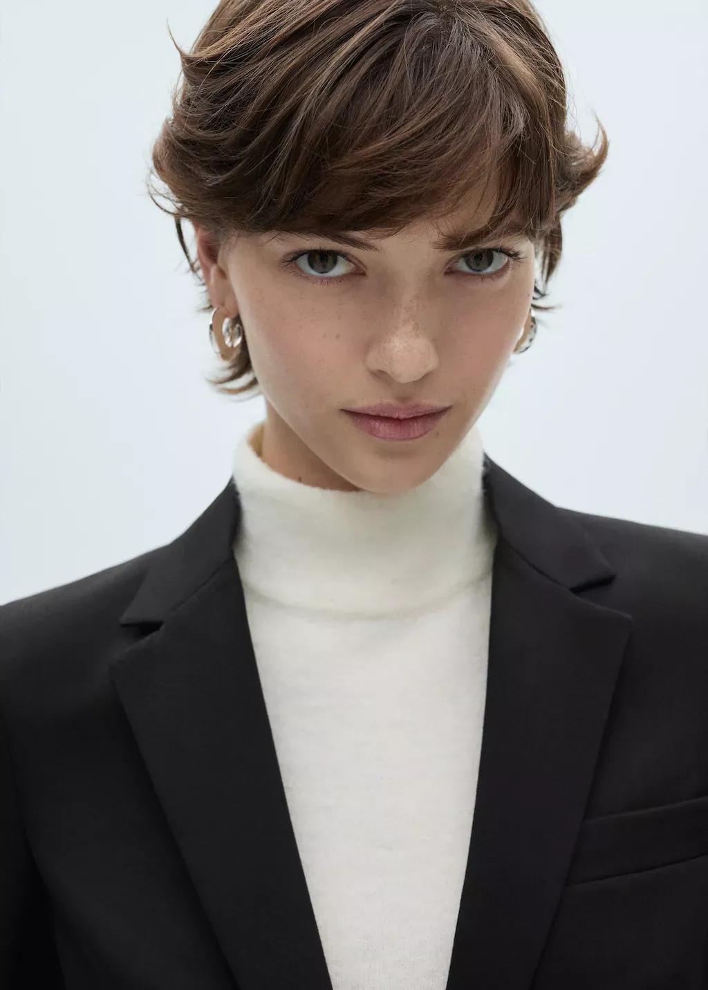 Black Tailored Suit Blazer, , large image number 1