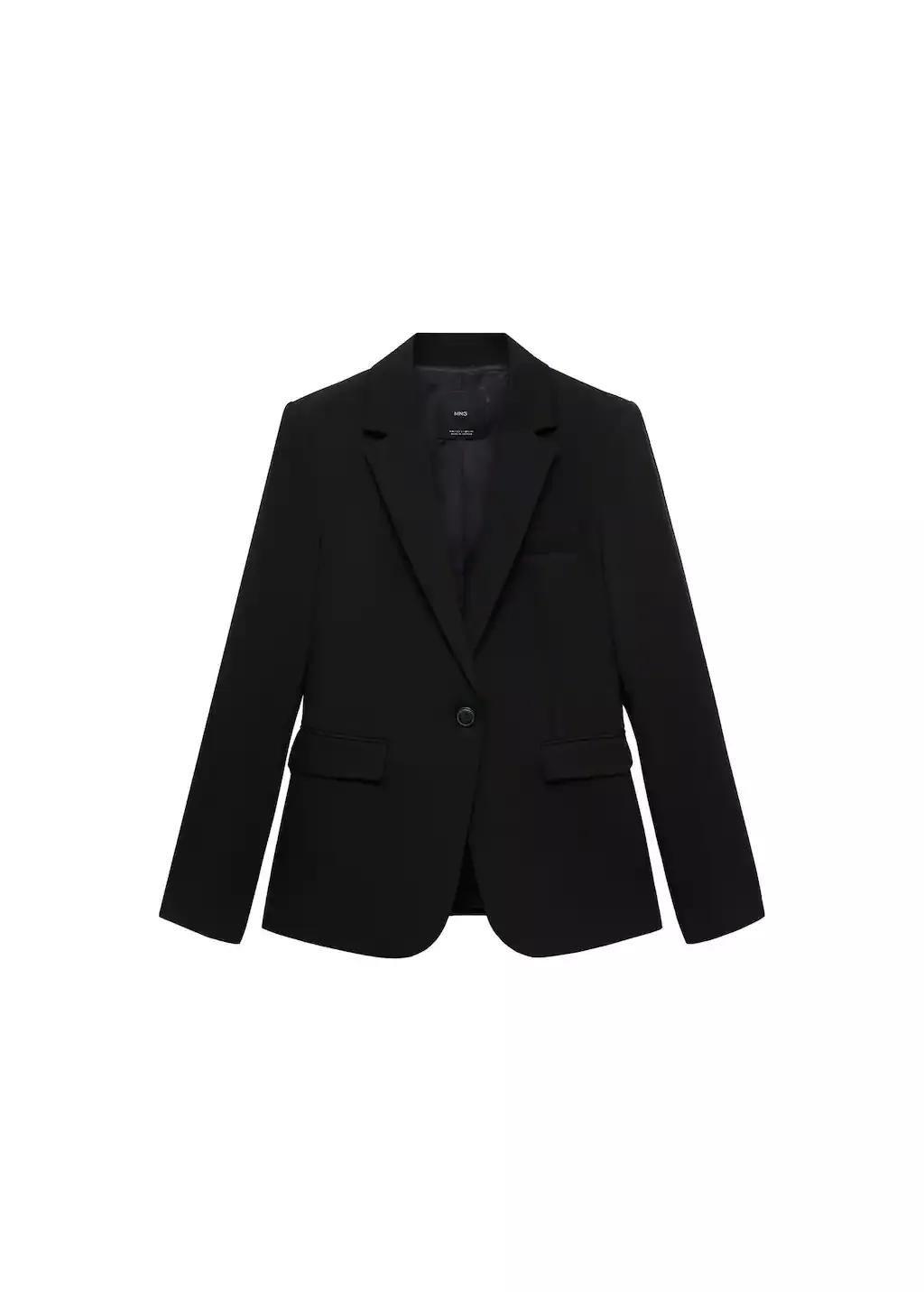 Black Tailored Suit Blazer, , large image number 2