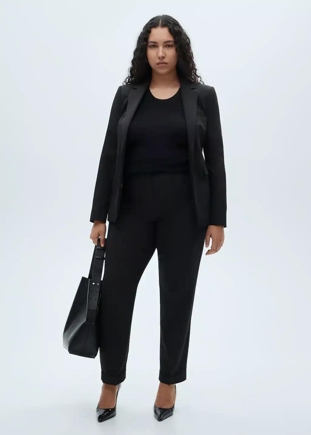 Black Tailored Suit Blazer, , large image number 4