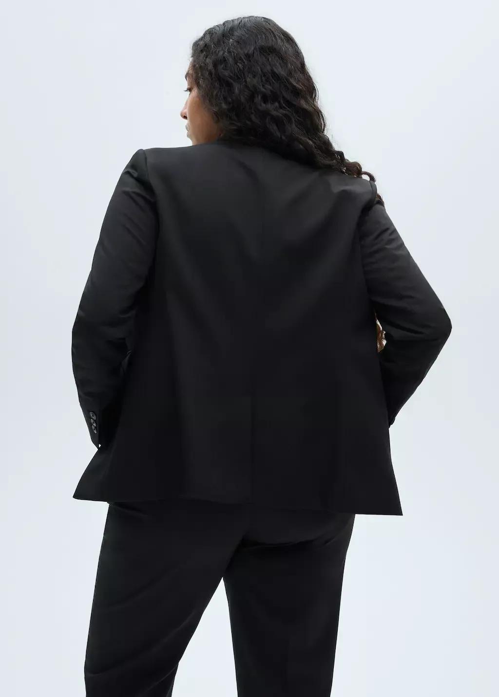 Black Tailored Suit Blazer, , large image number 5