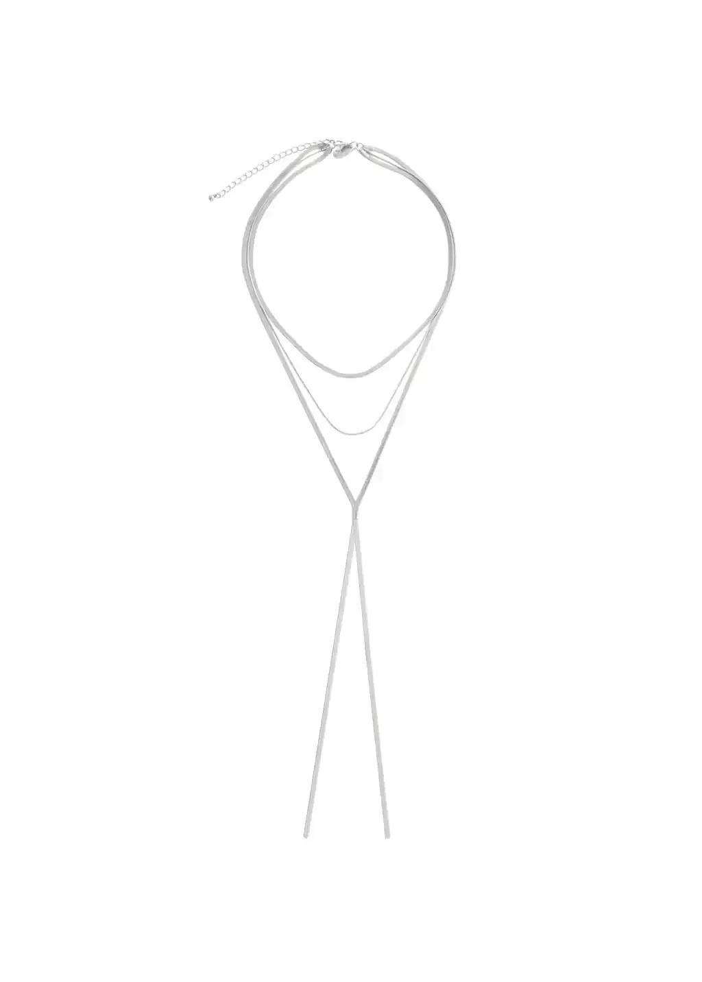 Silver Long, Three-Strand Chain, Silver, large image number 1