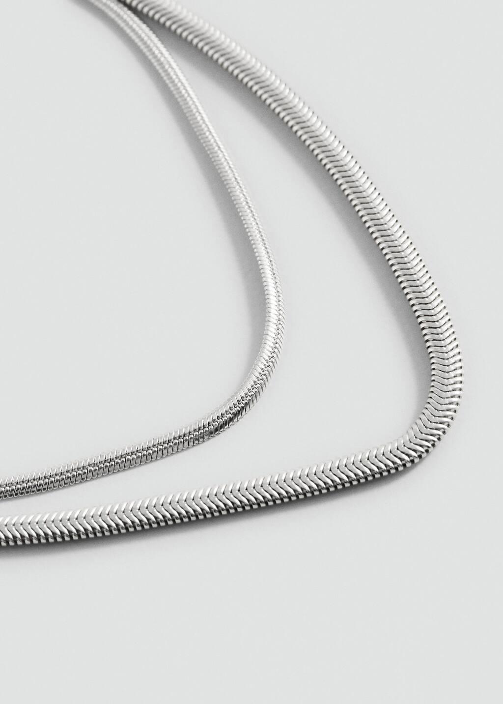SILVER Textured double necklace, Silver, large image number 0