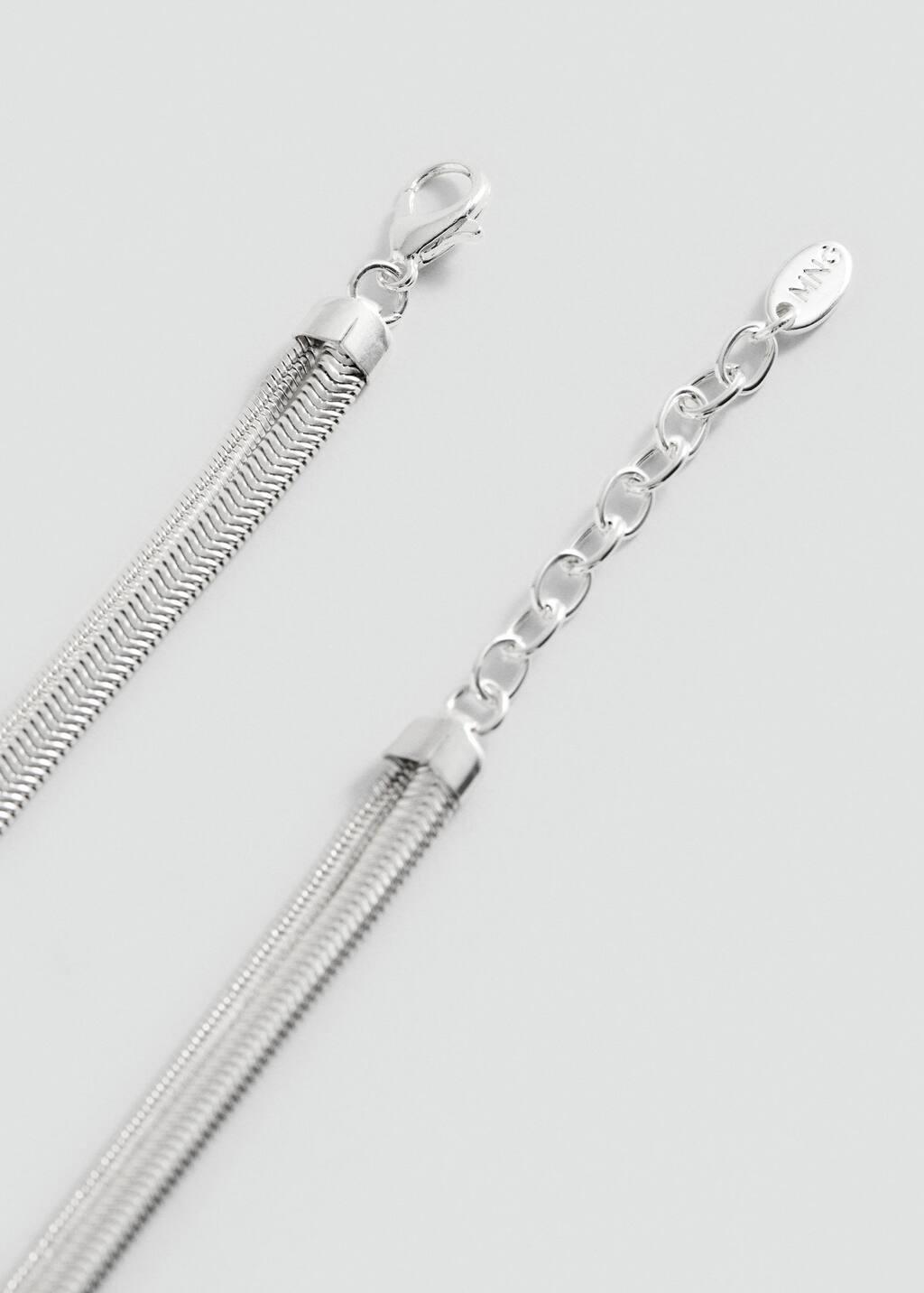 SILVER Textured double necklace, Silver, large image number 1