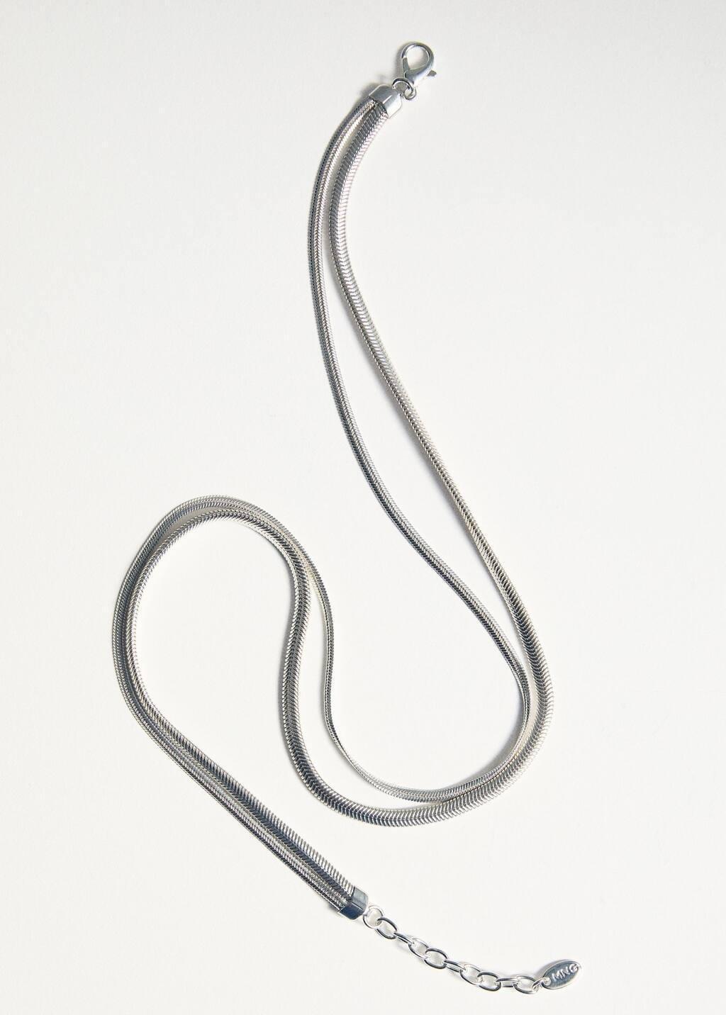 SILVER Textured double necklace, 0201_PL, large image number 2