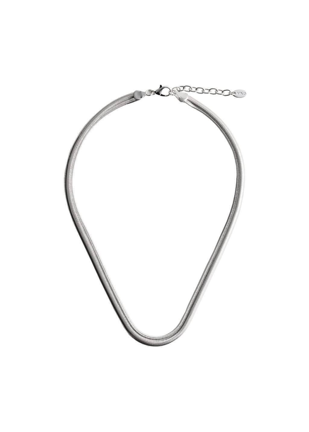 SILVER Textured double necklace, 0201_PL, large image number 3