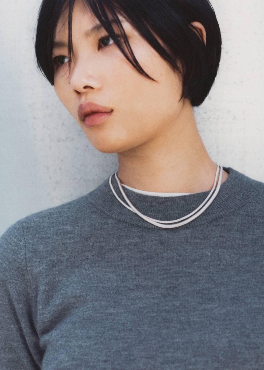 SILVER Textured double necklace, Silver, large image number 5