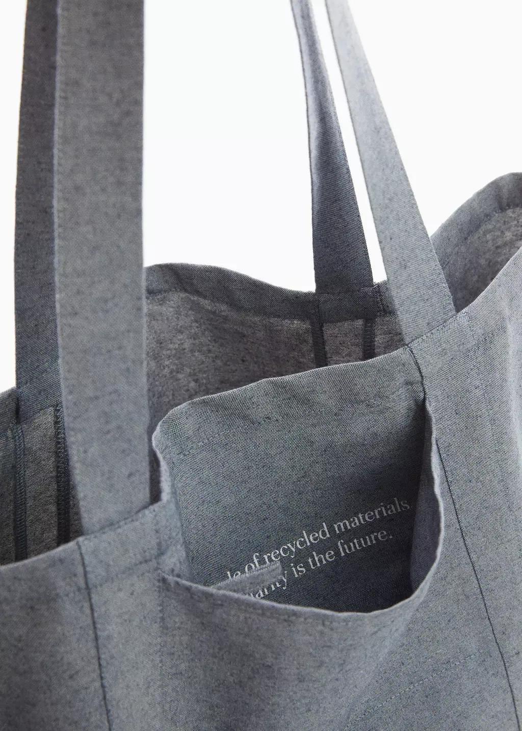 Blue Fabric Shopping Bag, 0201_TM, large image number 2