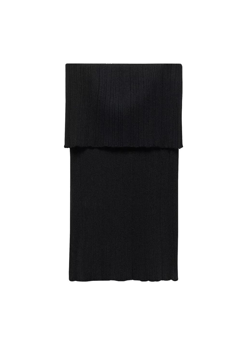 Black Strapless Knitted Top, , large image number 3