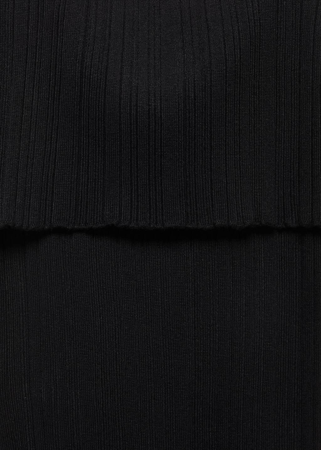 Black Strapless Knitted Top, , large image number 7