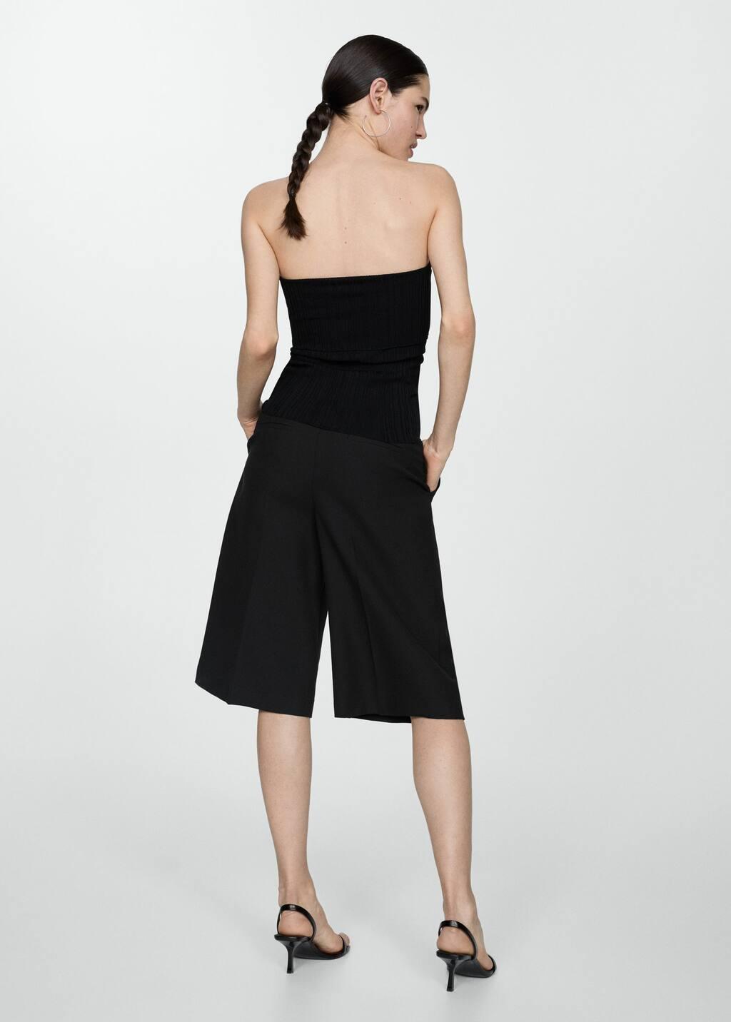 Black Strapless Knitted Top, , large image number 8