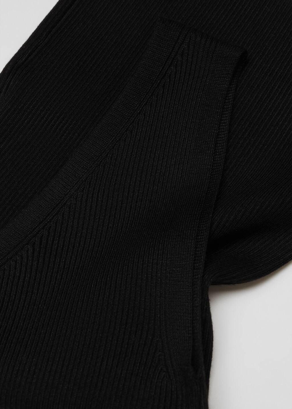 Black Knit Asymmetric Top, , large image number 6