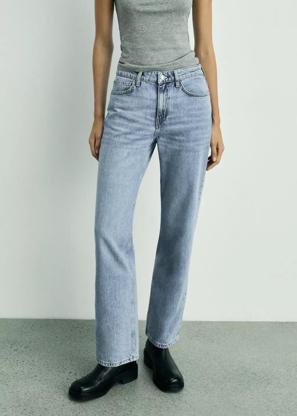 Blue Matilda Medium-Rise Straight-Fit Jeans, , large image number 0