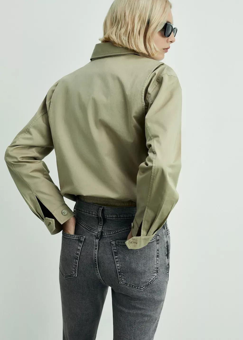 Grey Claudia Slim-Fit Cropped Jeans, , large image number 1