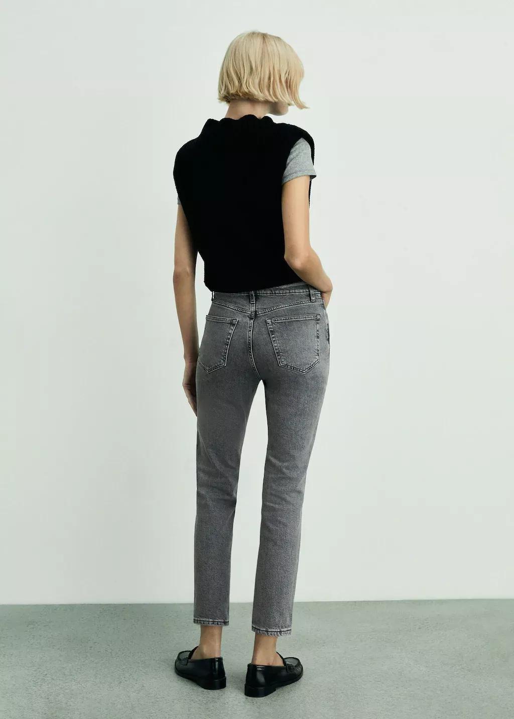 Grey Claudia Slim-Fit Cropped Jeans, , large image number 7