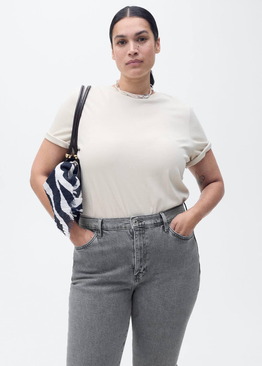 Grey Claudia Slim-Fit Cropped Jeans, , large image number 8