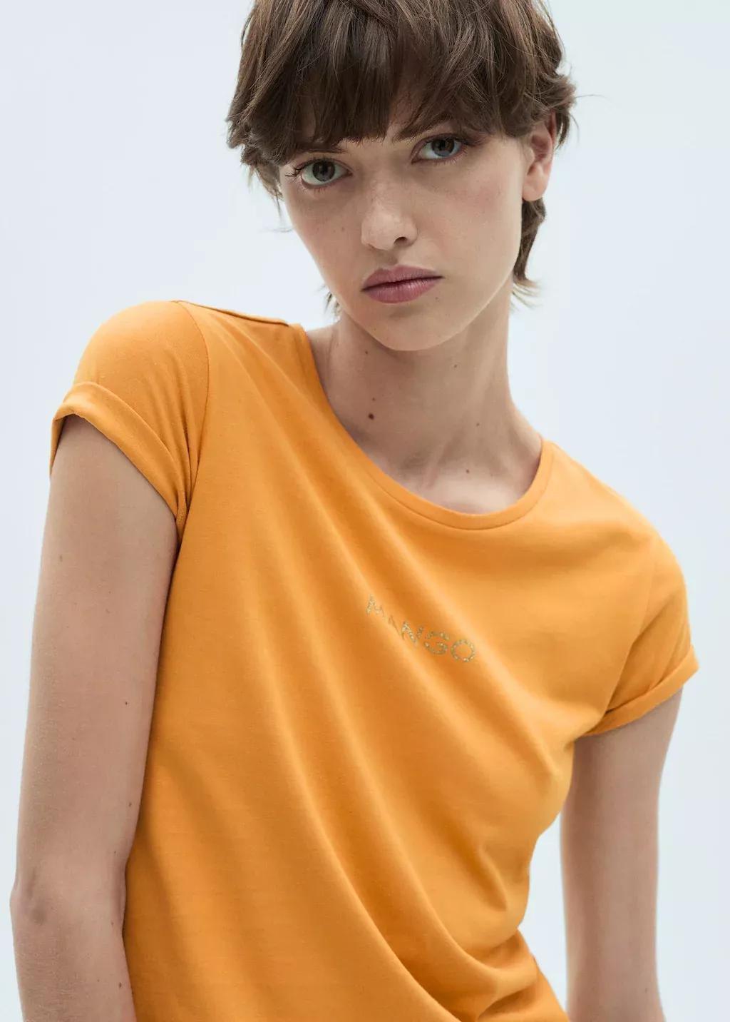 MEDIUM YELLOW Logo print cotton t-shirt, , large image number 1