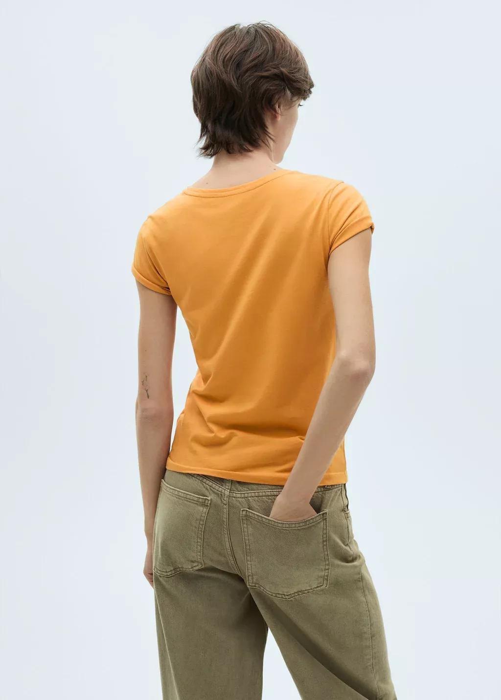 MEDIUM YELLOW Logo print cotton t-shirt, , large image number 4