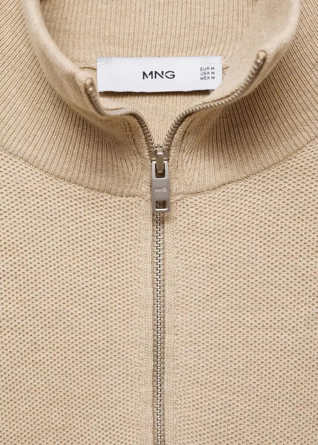 Cream Turtleneck Sweater With Microstructure, , large image number 5