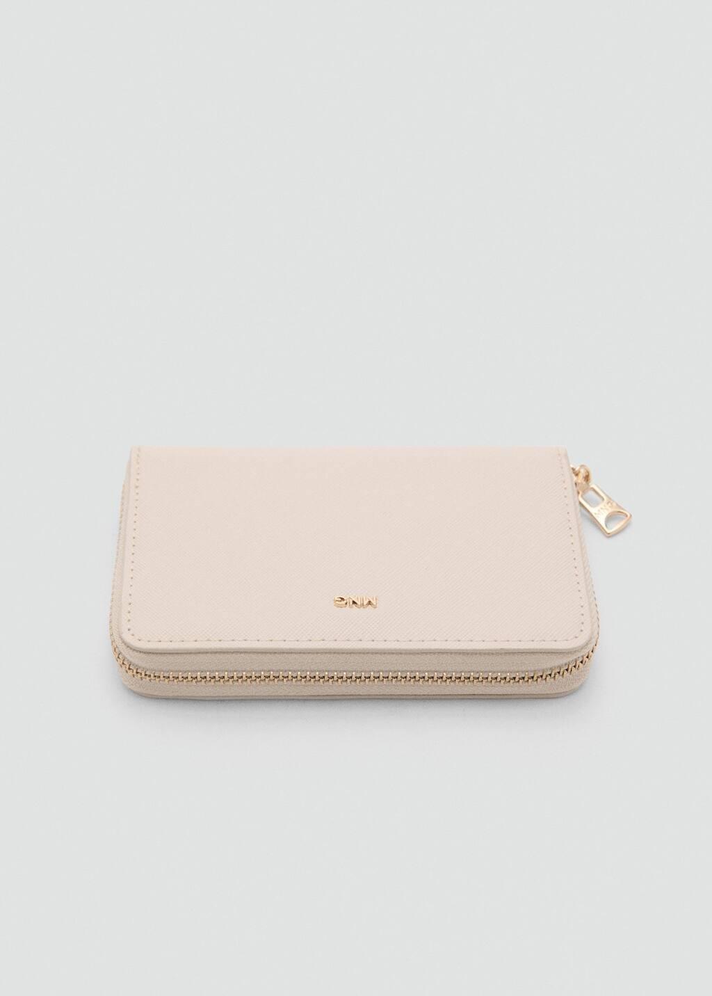 Cream Leather-Effect Wallet, Natural White, large image number 0
