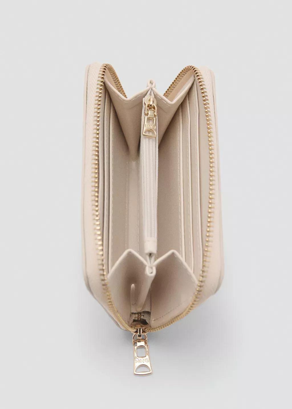 Cream Leather-Effect Wallet, Natural White, large image number 1