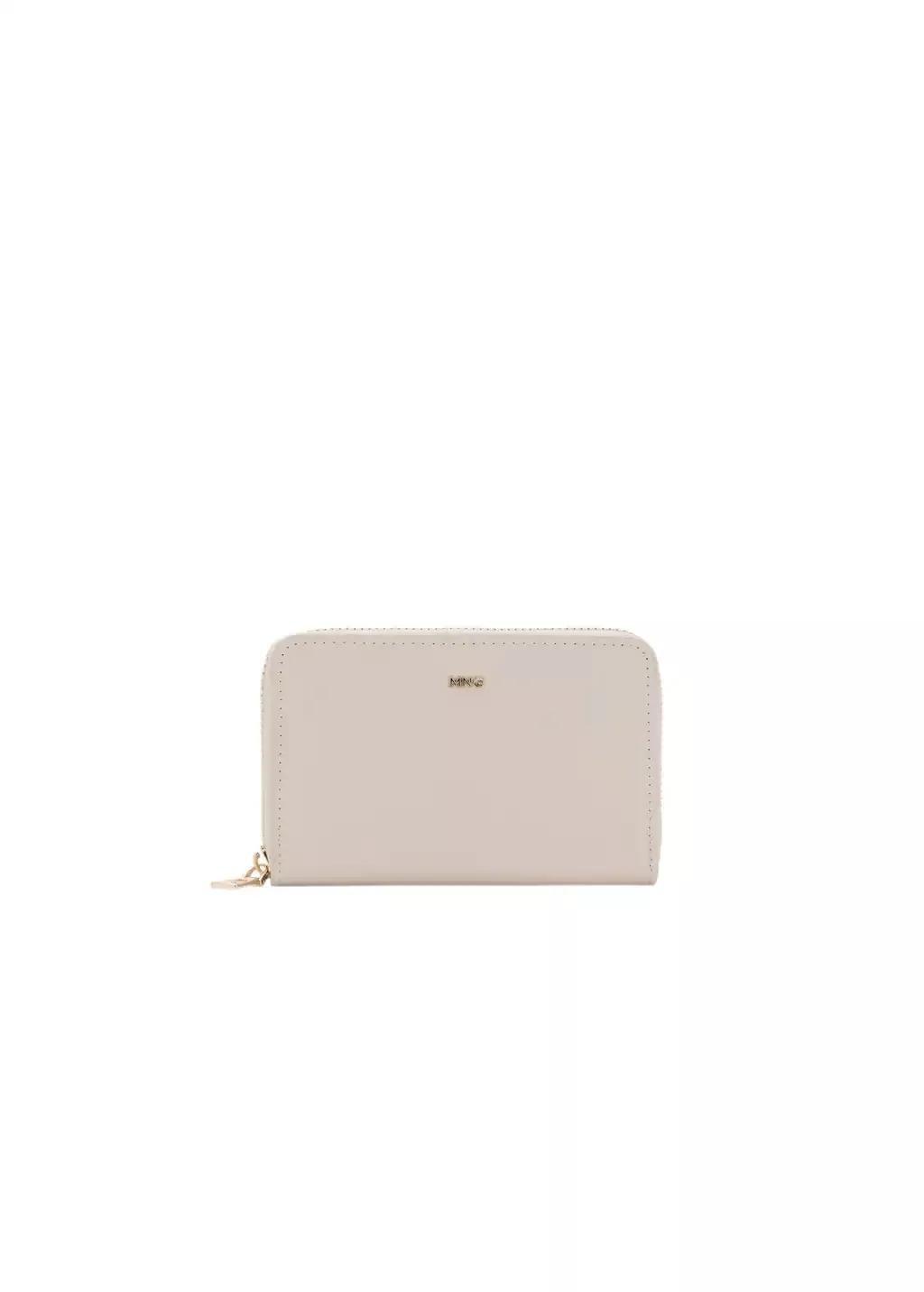 Cream Leather-Effect Wallet, Natural White, large image number 2