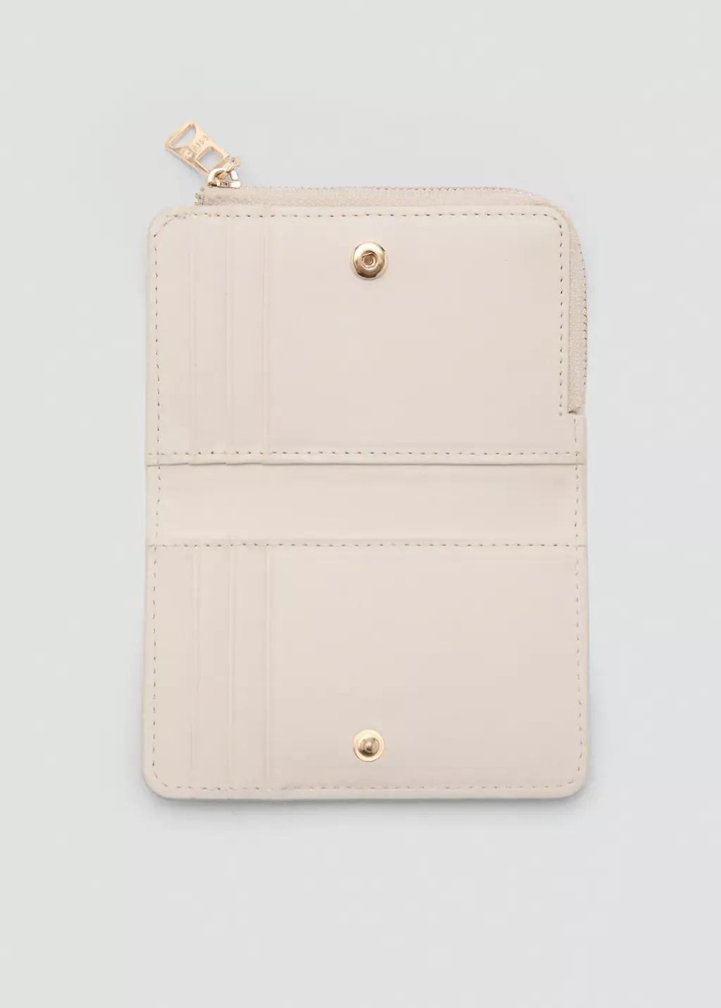 White Leather-Effect Wallet, Natural White, large image number 1
