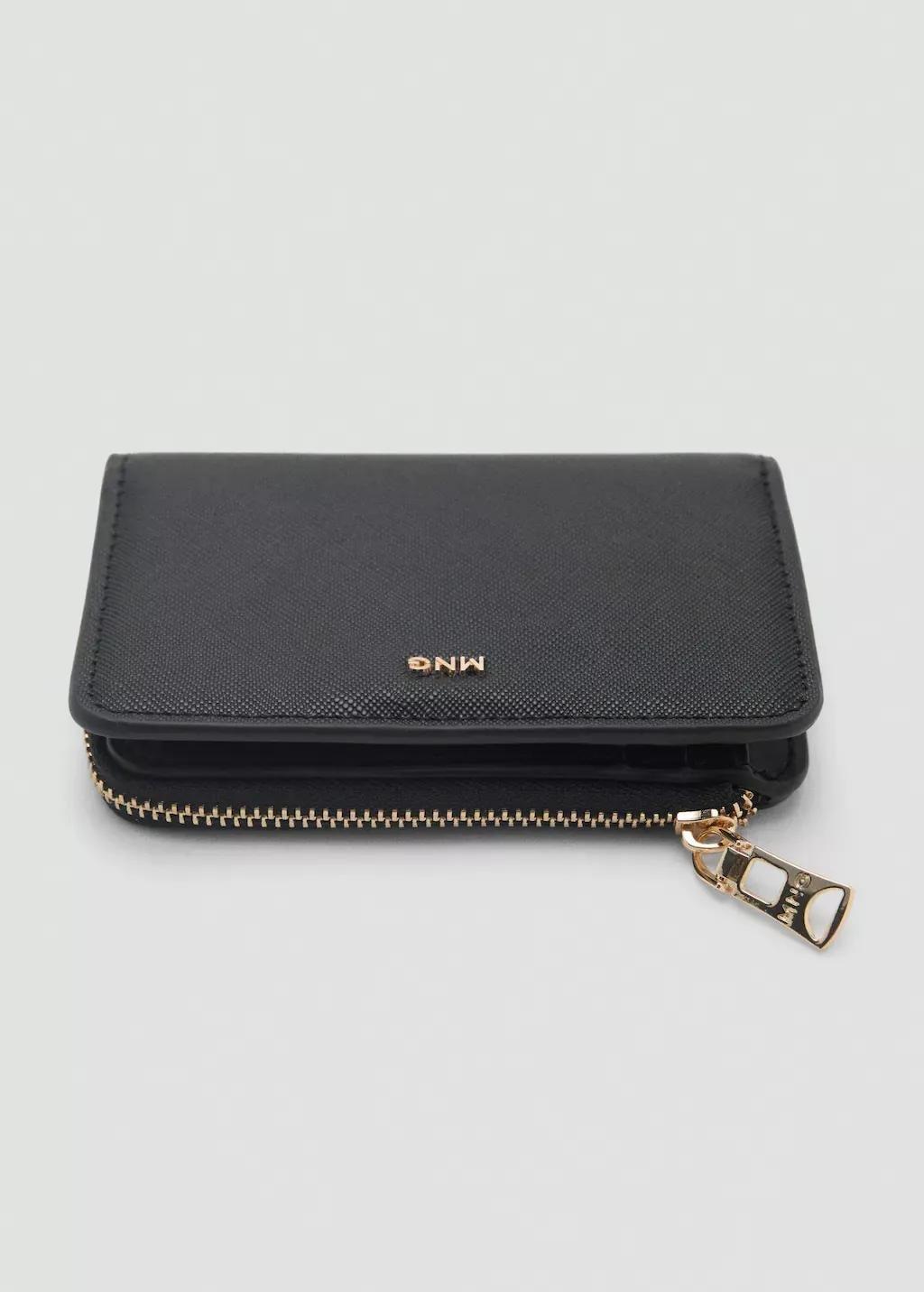 Black Leather-Effect Wallet, 0201_99, large image number 1