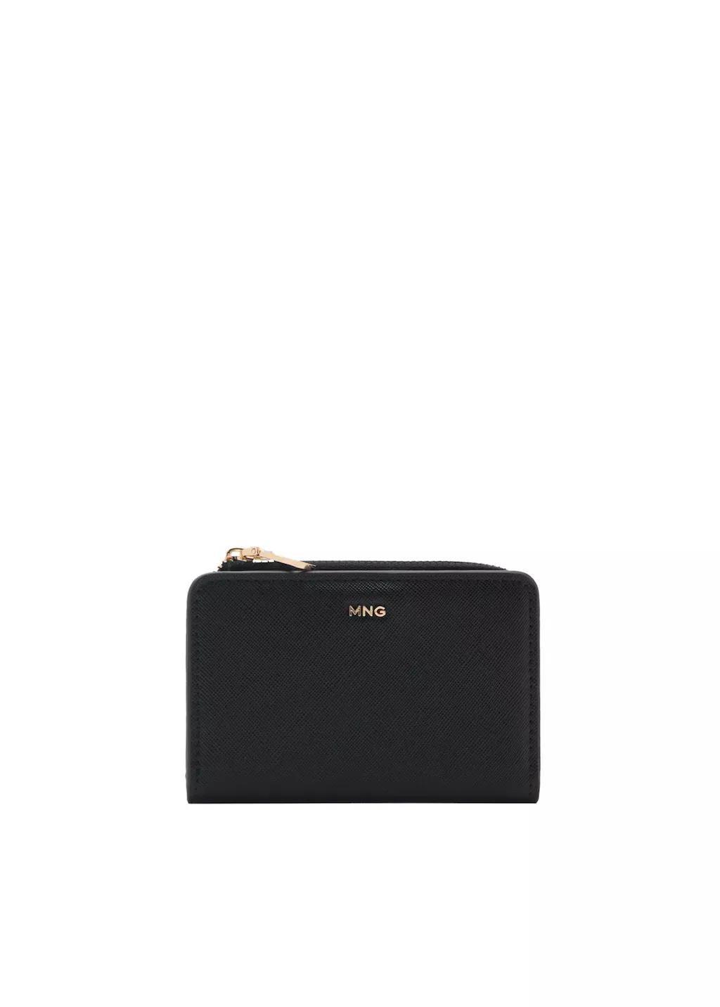 Black Leather-Effect Wallet, Black, large image number 2