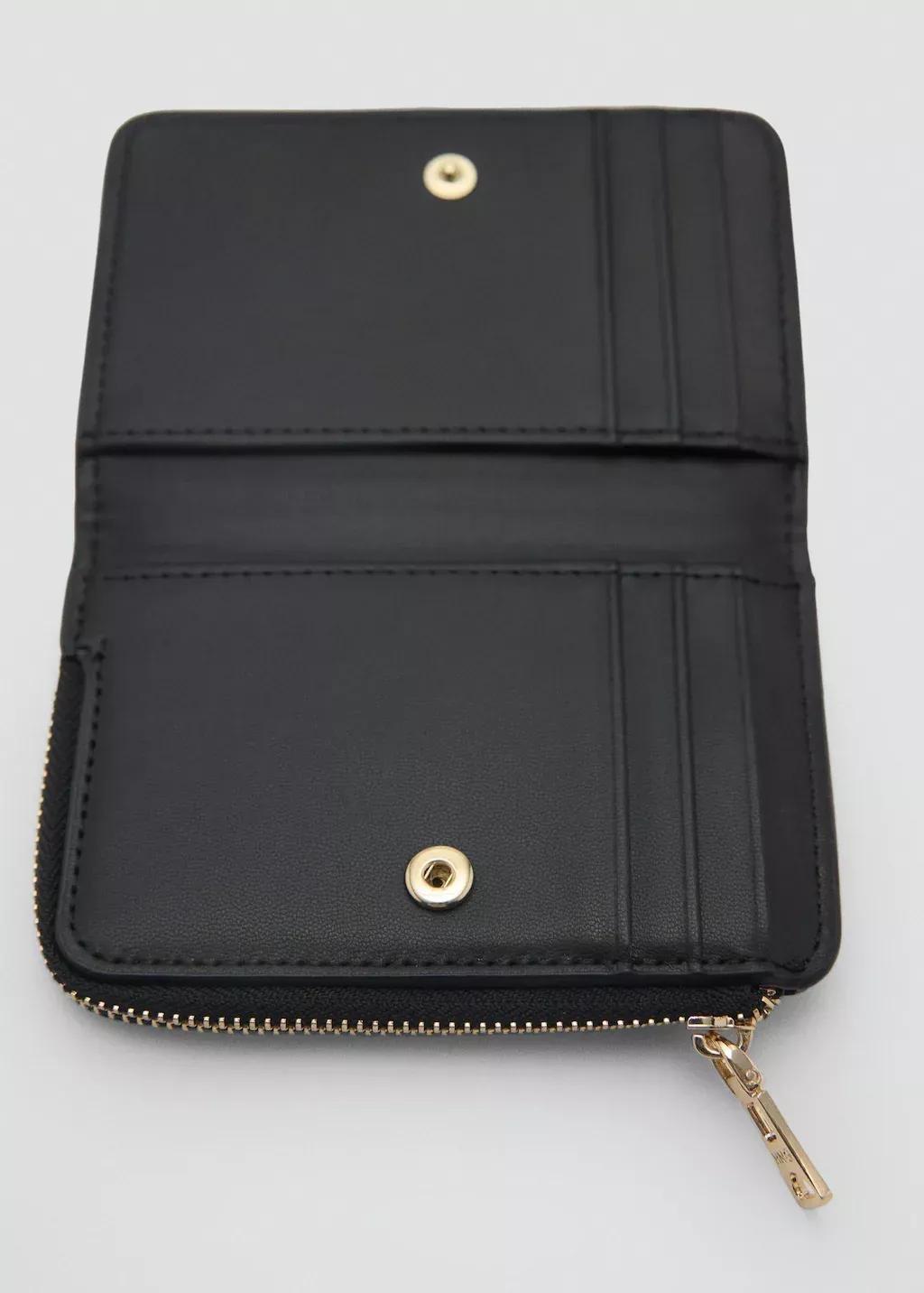 Black Leather-Effect Wallet, Black, large image number 3