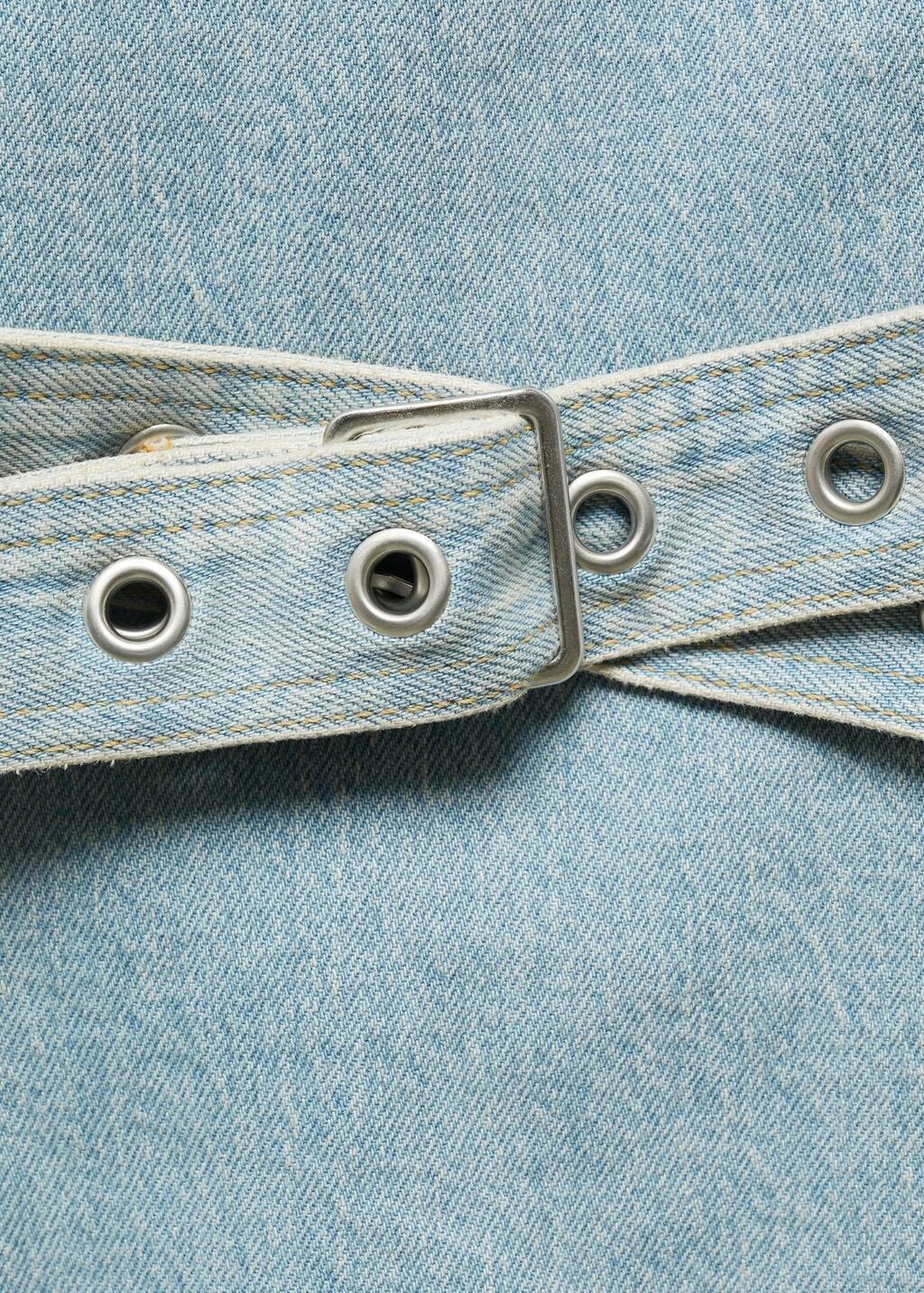 Blue Denim Dress With Belt, , large image number 5