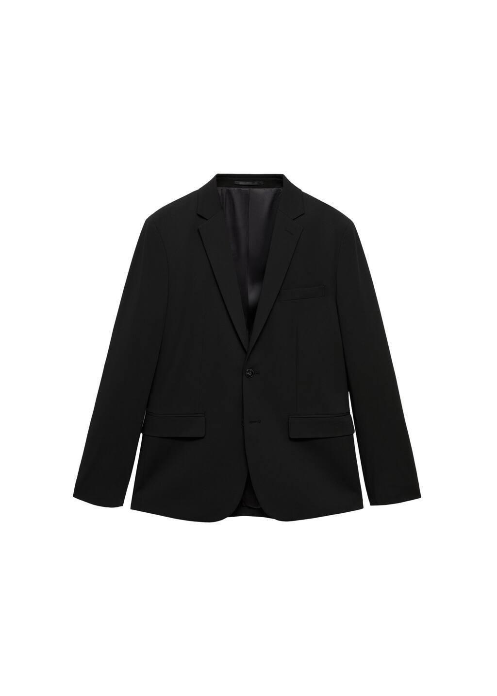 Black Super Slim Fit Suit Jacket Made Of Stretch Fabric, , large image number 2
