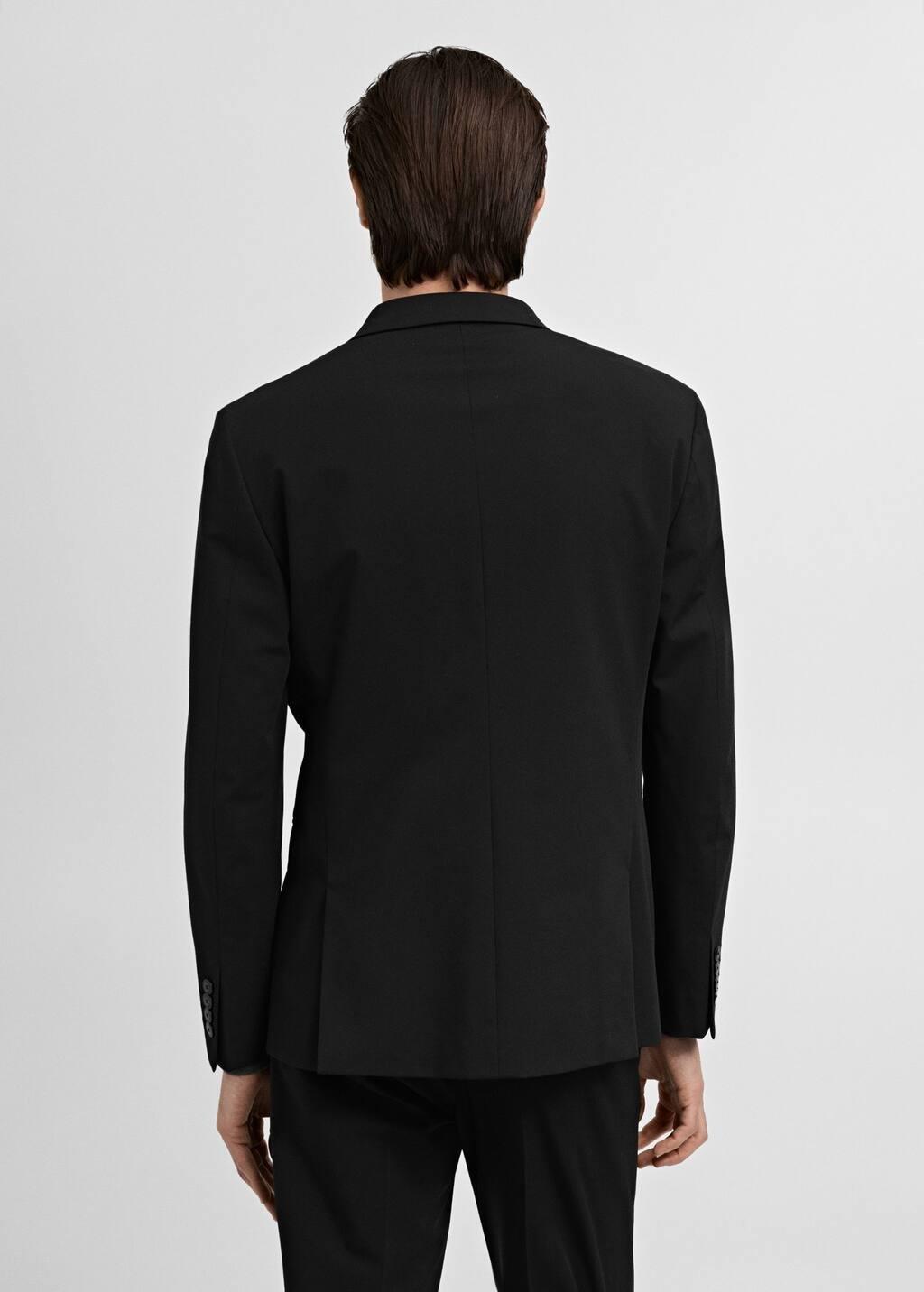 Black Super Slim Fit Suit Jacket Made Of Stretch Fabric, , large image number 5