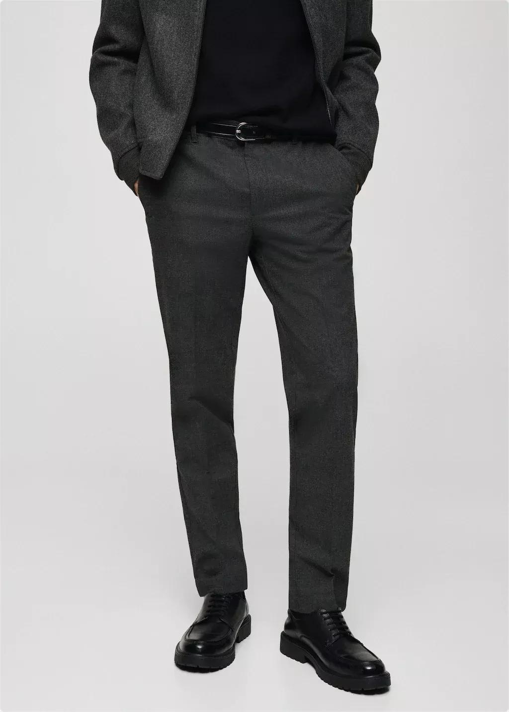 Grey Prince Of Wales Check Flannel Trousers, , large image number 0