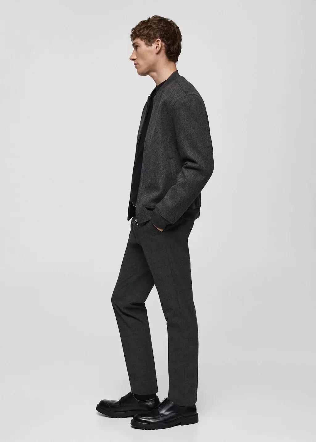 Grey Prince Of Wales Check Flannel Trousers, , large image number 3