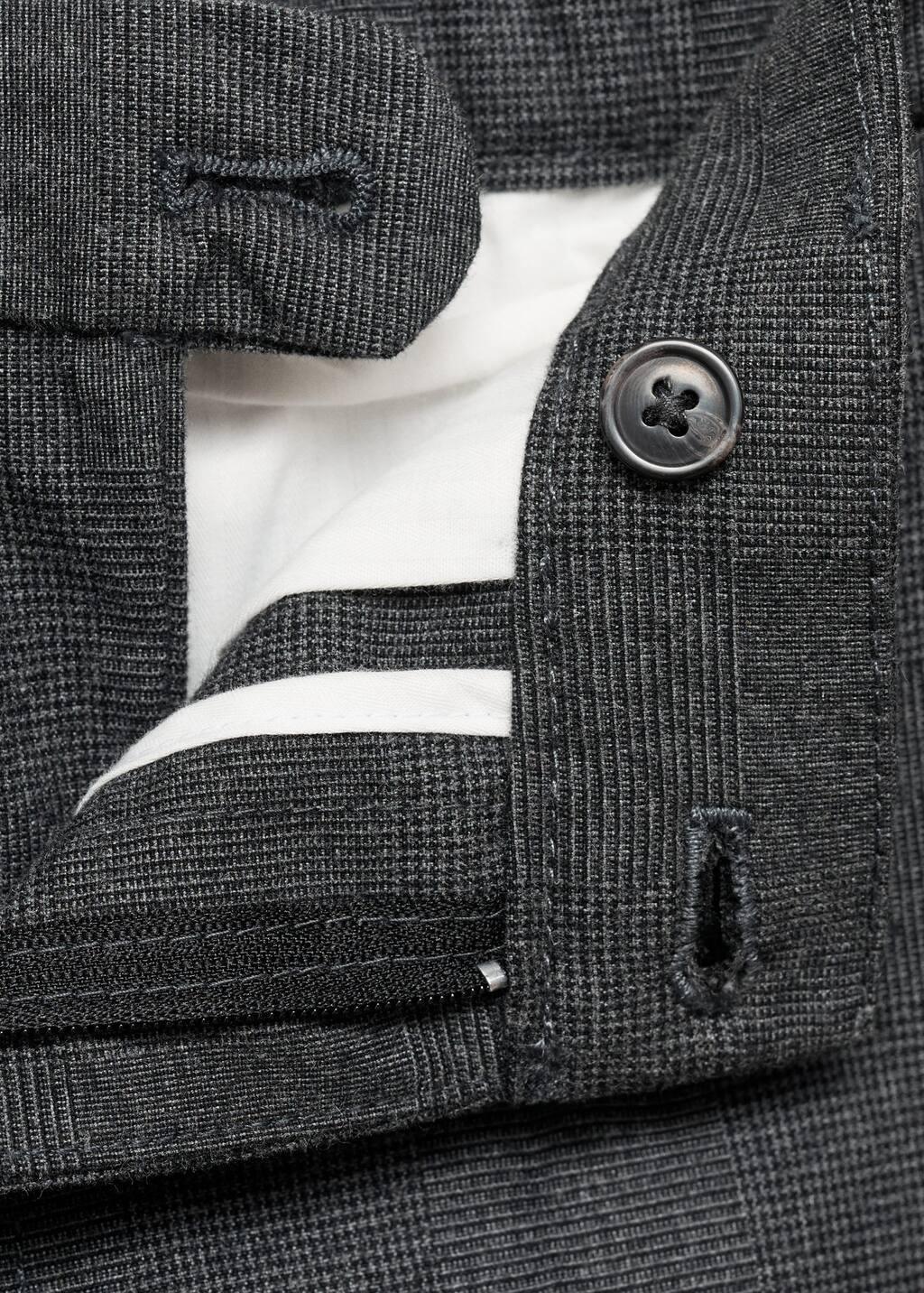 Grey Prince Of Wales Check Flannel Trousers, , large image number 6