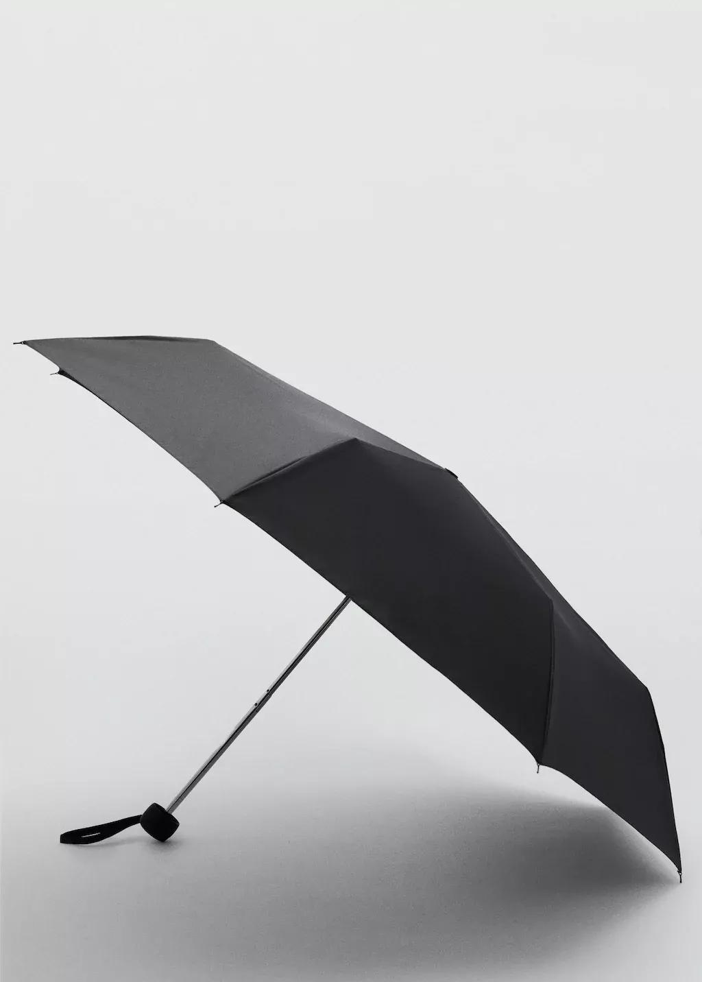 Black Plain Folding Umbrella, Black, large image number 0