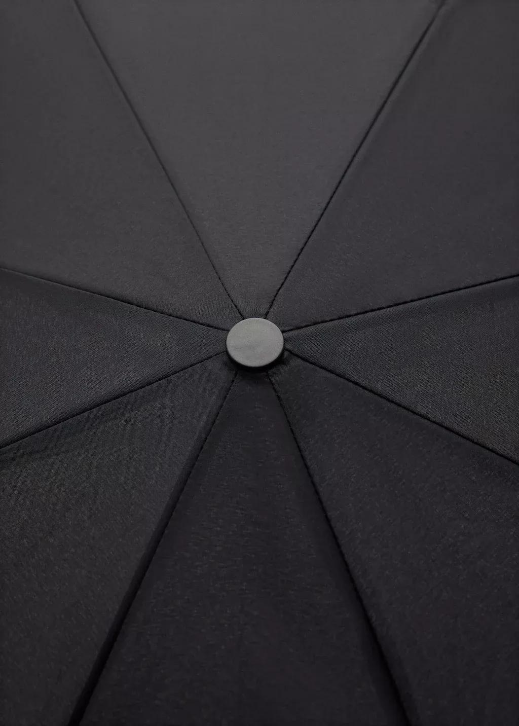 Black Plain Folding Umbrella, Black, large image number 1