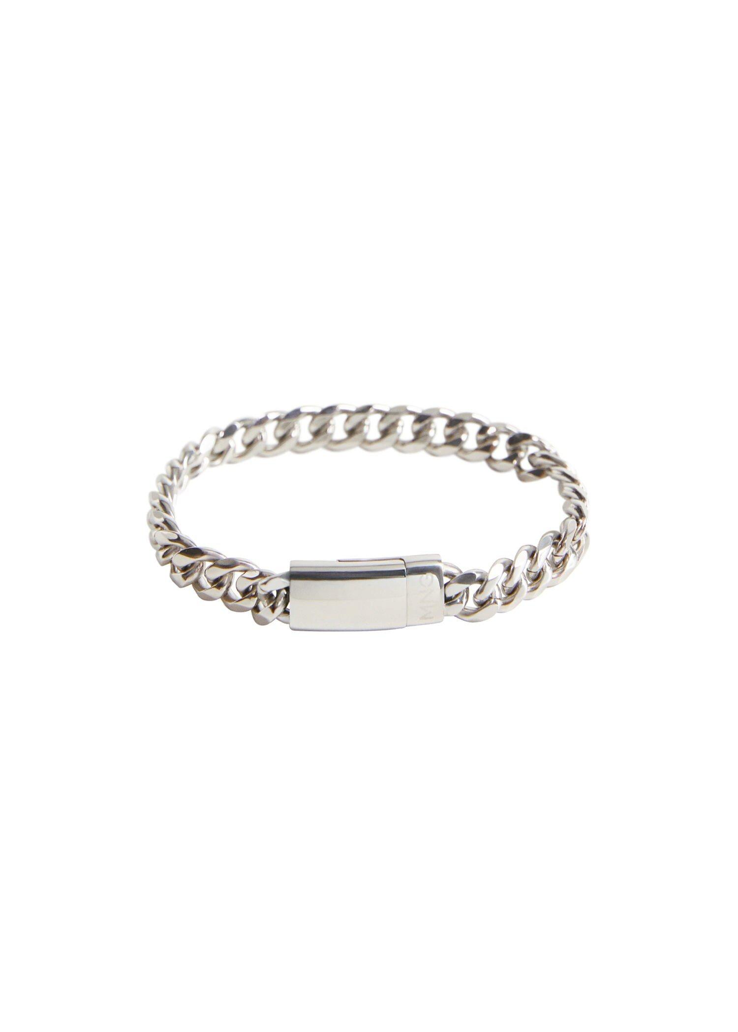 Silver Stainless Steel Bracelet, Men, , large image number 0