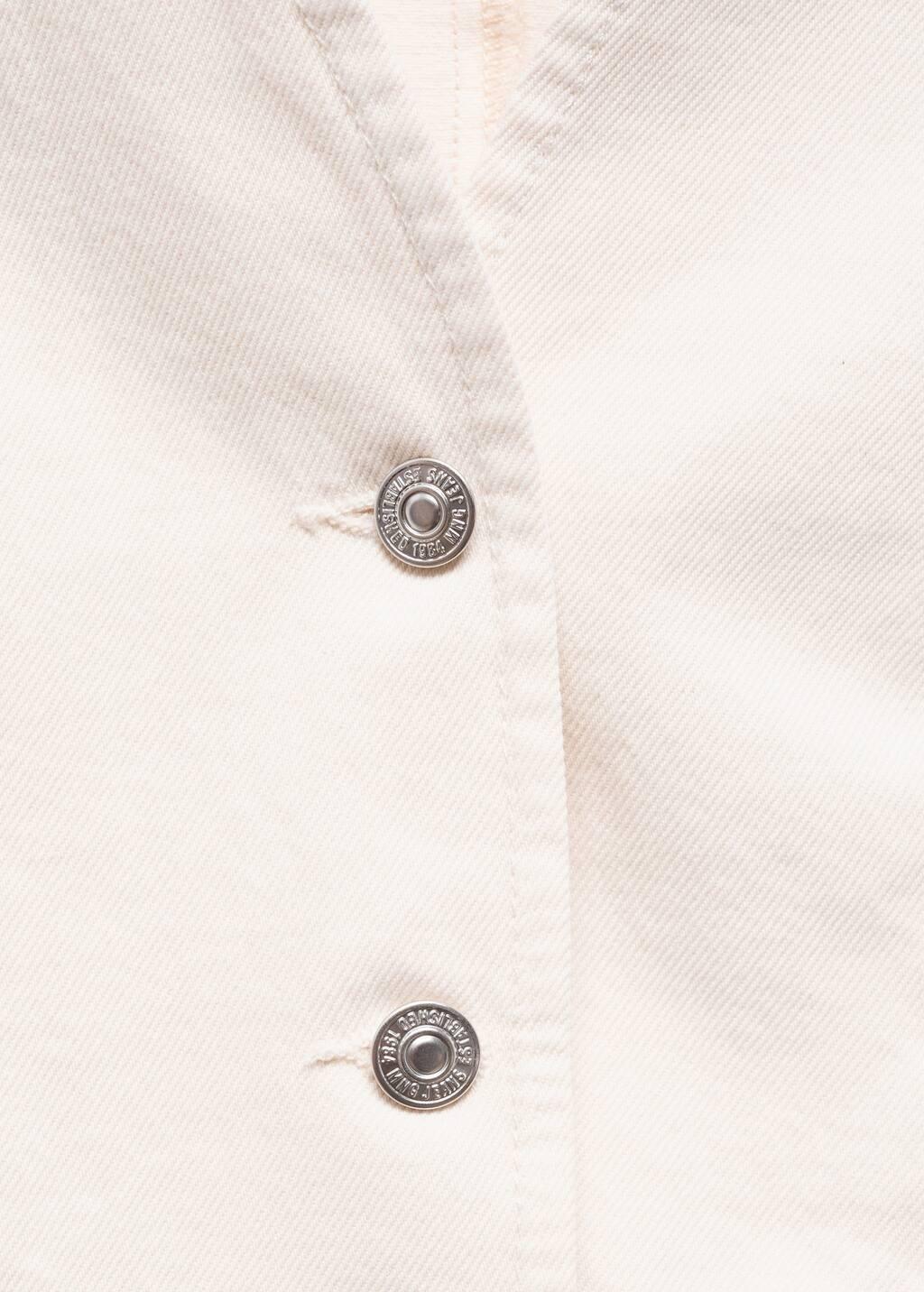 White Buttoned Denim Gilet, , large image number 4