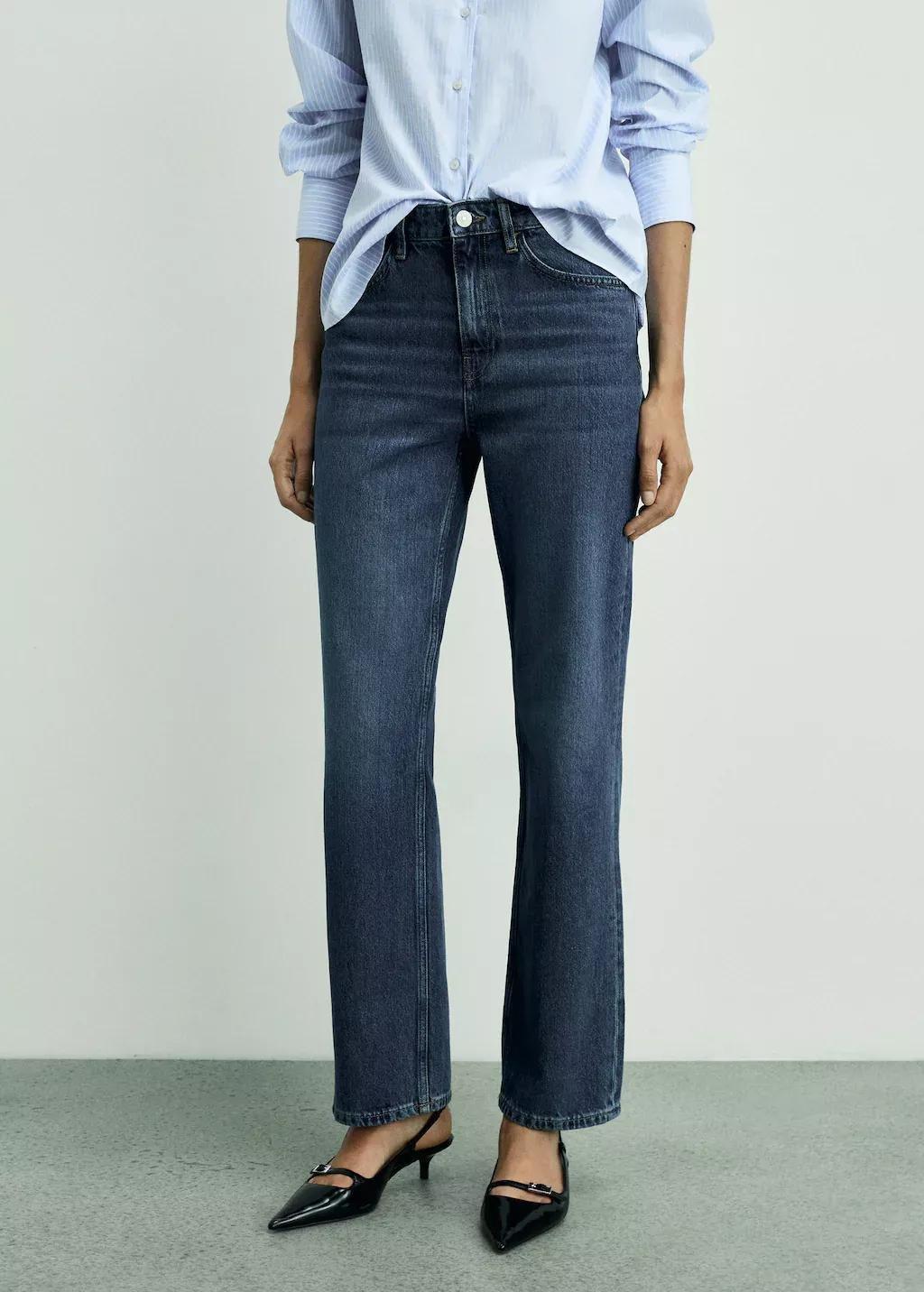 Blue Matilda Medium-Rise Straight-Fit Jeans, , large image number 0