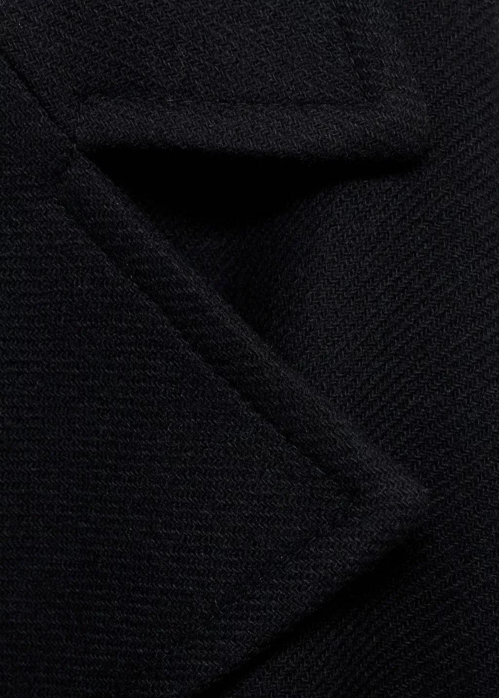Black Maxi Lapel Manteco Wool Coat, , large image number 6